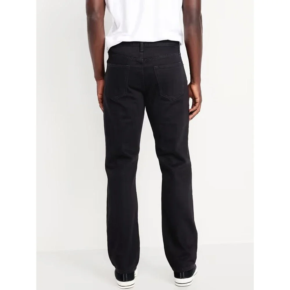 Old Navy Structured Straight Non-Stretch Jeans Mens 32x32 Black NEW
